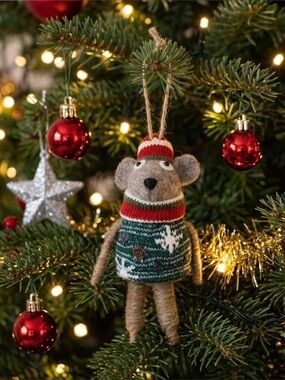 Christmas little mouse ornament - 8 inches tall